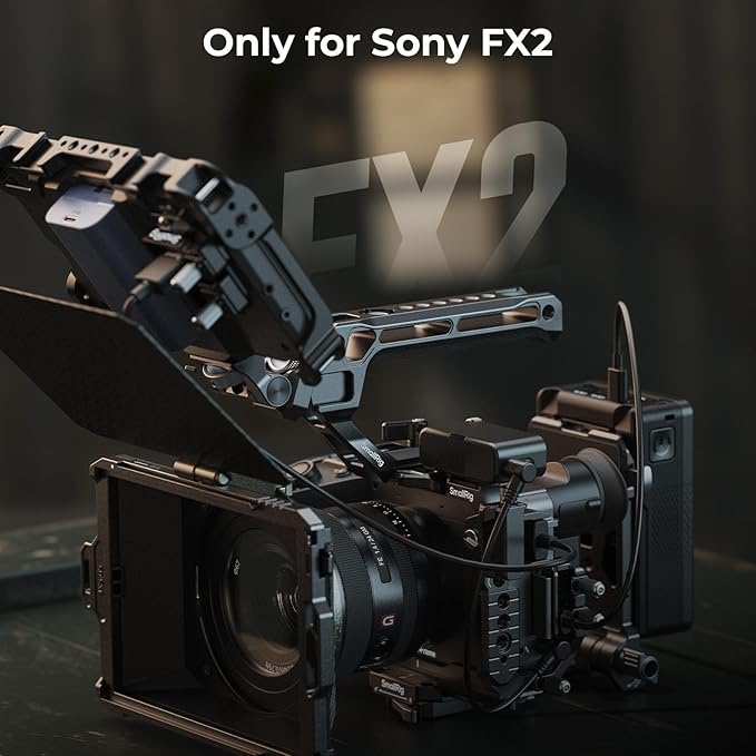 SMALLRIG Cage Kit for Sony FX2, with V-Mount Plate, Top Handle, HDMI Clamp, and Wrist Strap, Built-in Multiple Expansion Interfaces, Advanced Rig for Sony FX2-5590