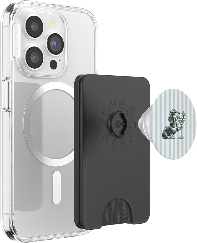 Blue Dog Drinking Illustration Print PopSockets PopGrip for MagSafe