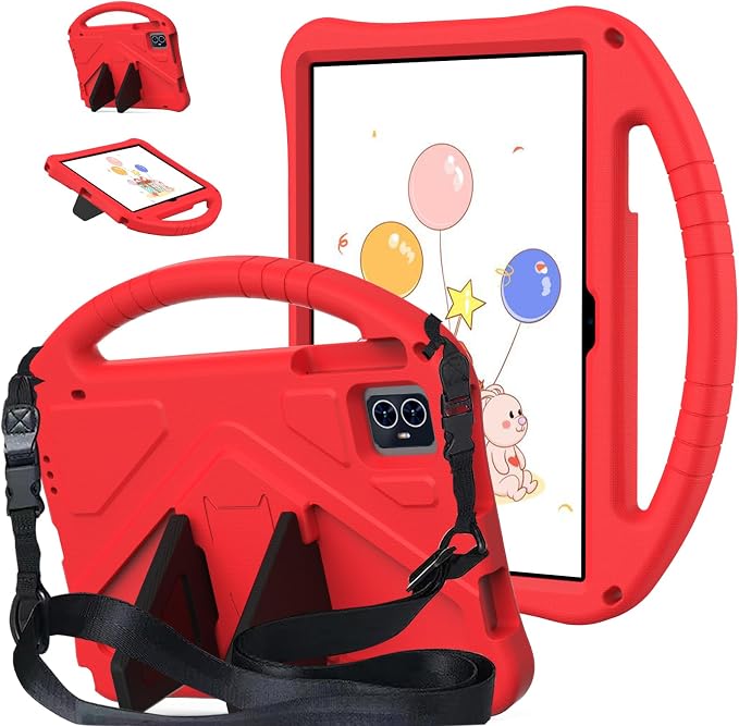 for Revvl Tab 2 Case 2025 Kids EVA Cover with Strap Handle Stand for Tmobile Revvl Tab 2 Case 10.1'' Black