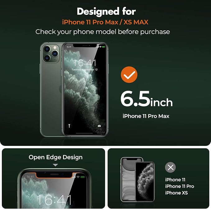 UNBREAKcable 2 Pack Privacy Screen Protector for iPhone 11 Pro Max/Xs Max Shatterproof Tempered Glass [True 28°Anti Spy] [9H Hardness] [Easy Installation] Protector for Apple 6.5