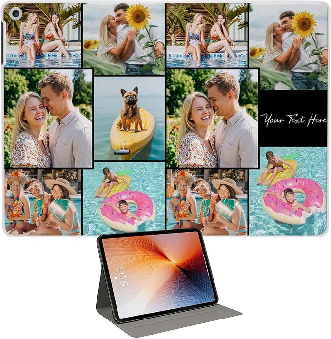 Custom Case for iPad Air 3rd Generation 2019 / iPad Pro 2017 10.5 inch Personalized Customized Picture Logo Text Name PU Leather Tablet Cover Premium Folio Flip Stand Case Auto Wake/Sleep