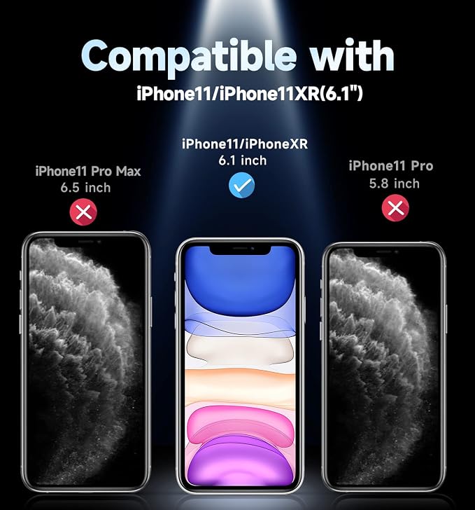 MAGIC JOHN 2 Pack for iPhone 11/iPhone XR 6.1 inch Privacy Glass Screen Protector Auto Dust-Elimination Installation Bubble Free HD Clear Easy Installation