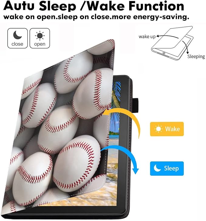 for iPad Mini 6 2021 Case PU Leather Folio Case Smart Cover with Stand &amp Auto Wake Sleep for iPad Mini 6th Generation 8.3 Inch Baseball