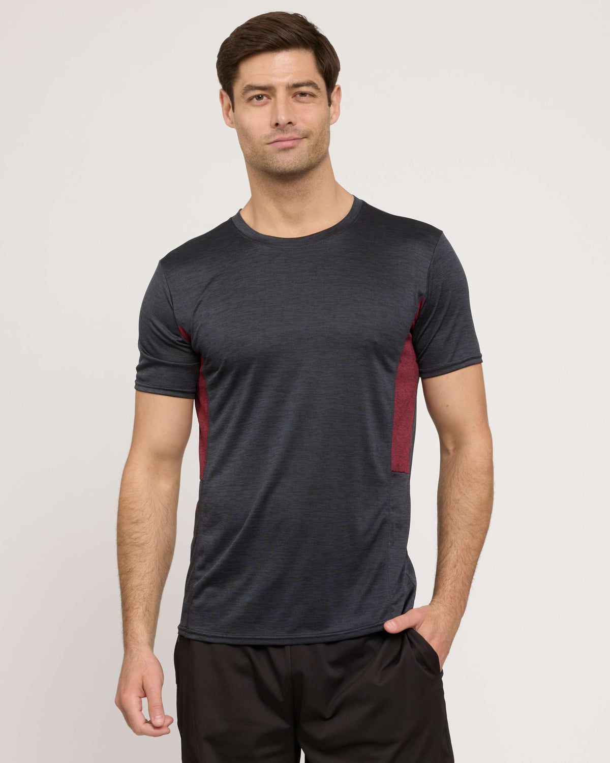Real Essentials 5 Pack: Men's Dry-Fit Short Sleeve Crew Neck T Shirts Fitness Running Gym Workout Cool Exercise Athletic Tee, Set 5, Small
