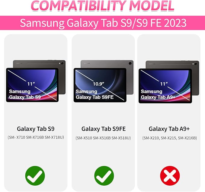 Heavy Duty Kids Case for Samsung Galaxy Tab S7 FE/S7 Plus/S8 Plus 12.4 inch | Rugged Protection Cover for Galaxy Tab S8+/Tab S7 FE/S7+ 2022/2021/2020 with S-Pen Holder Handle StandEVA Foam Rose Red
