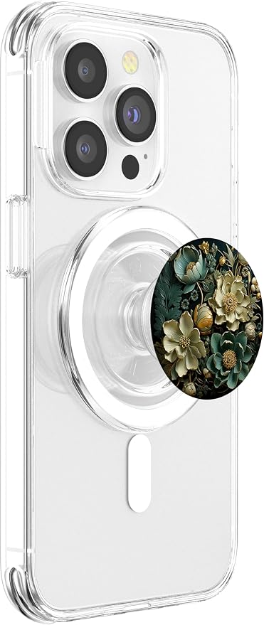 Floral Flower Beautiful Flowers and Leaves Green PopSockets Adhesive PopGrip
