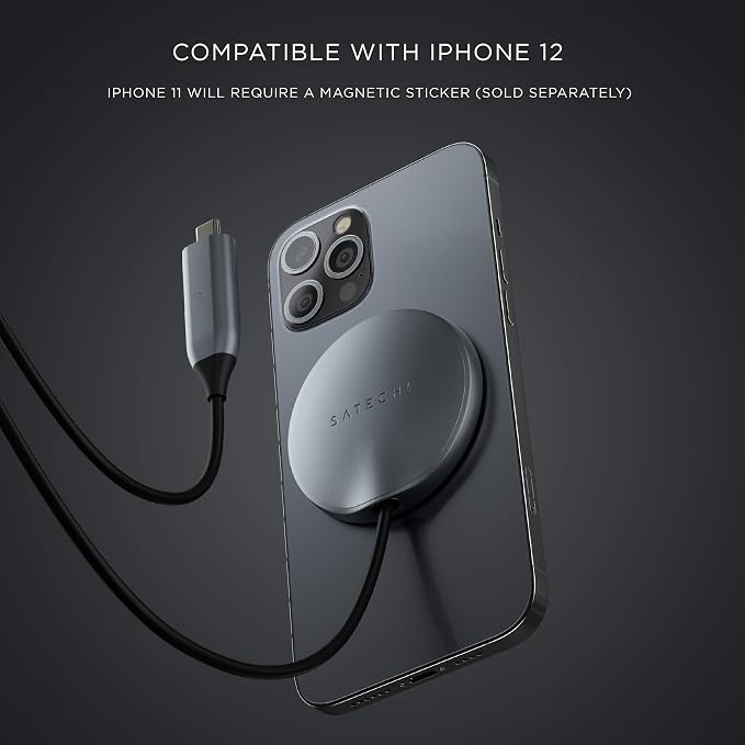 Satechi USB-C Magnetic Wireless Charging Cable and More | Compatible with iPhone 16 Pro Max/16 Pro/16/16 Plus iPhone 15 Pro Max/15 Pro/15/15 Plus and more