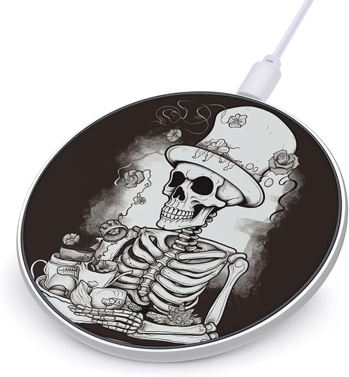Skeleton Chef Wireless Charger Magnetic Phone Induction Charger 10w Fast Wireless Charging Station Compatible with iPhone 17 16 15 14 13 12 Pro Max Samsung Galaxy S25 S24 S23