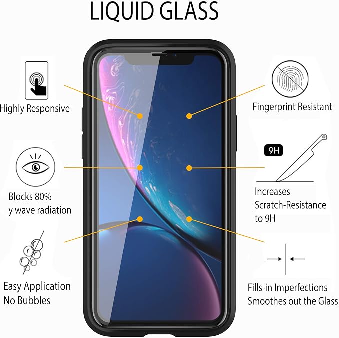 Liquid Glass Screen Protector with $350 Screen Repair Coverage Scratch Resistant Wipe On Invisible Protection for All Phones Tablets Smart Watches - Universal