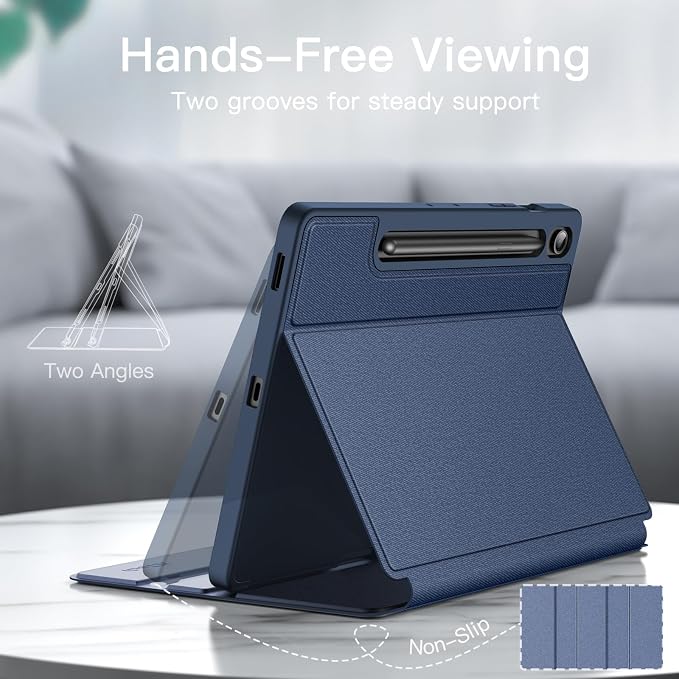 JETech Folio Case Cover for Samsung Galaxy Tab S10 FE Plus 13.1 Black | Multi-Angle Stand Cover S Pen Holder Slim Protective Cover Auto Wake/Sleep