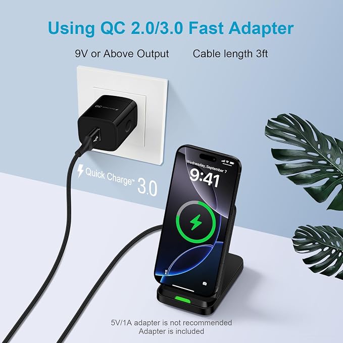 15W Samsung S26 Wireless Charger Fast Charging Stand for Galaxy S26 Ultra | Android Wireless Charging Station with QC Adapter for Samusng S26/S25 Ultra/S24/Z Flip7 Pixel 10a 10 9 Pro XL/Fold iPhone 17