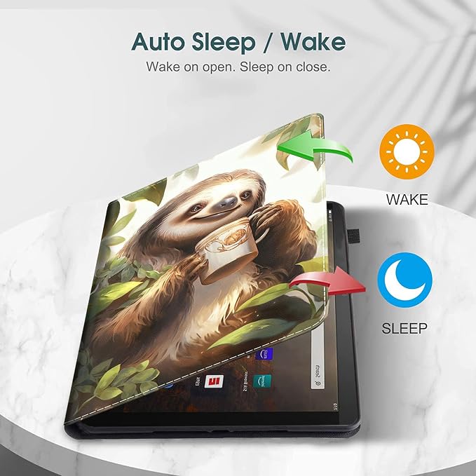 Case for All-New Amazon Fire HD 10 and 10 Plus Tablet (13th/11th Generation 2023/2021 Release) 10.1 Multi-Angle Smart Stand Cover Auto Sleep/Wake Skull and Fire