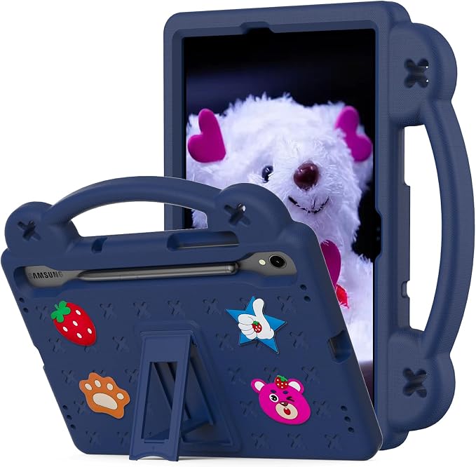 YRH Case for Samsung Galaxy Tab S10 Lite/Tab S10 FE/S9 FE 10.9'' with Handle Stand Kids EVA Shockproof Cover Blue