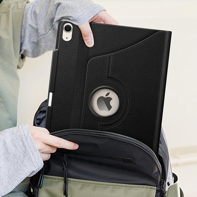 Fintie Rotating Case for iPad Air 13-inch M4/M3/M2 (2026/2025/2024) | 360° Swivel Stand Landscape &amp Portrait Viewing Shockproof Protective Cover Pencil Holder Auto Sleep/Wake Black