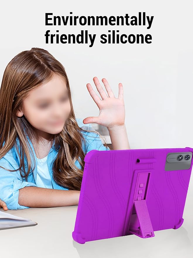 for TABWEE T60 Pro (13.4 Inch) Android 16 Tablet Protective case Shockproof Lightweight Silicone Protective Cover with Stand Child-Friendly Protection Easy to Clean Design Black.