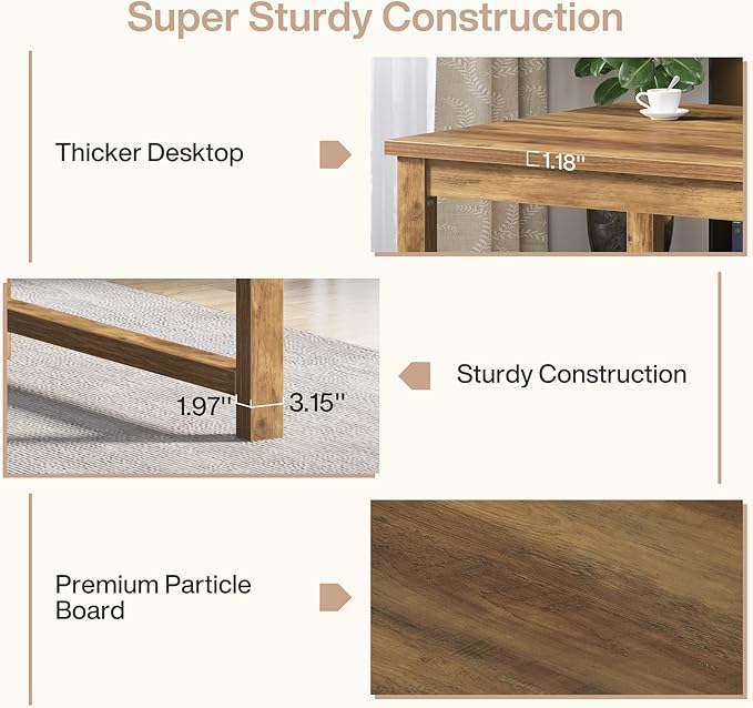 Tribesigns Modern Computer Desk, 63 x 31.5 inch Large Office Desk Computer Table Study Writing Table Workstation for Home Office, Brown Wood