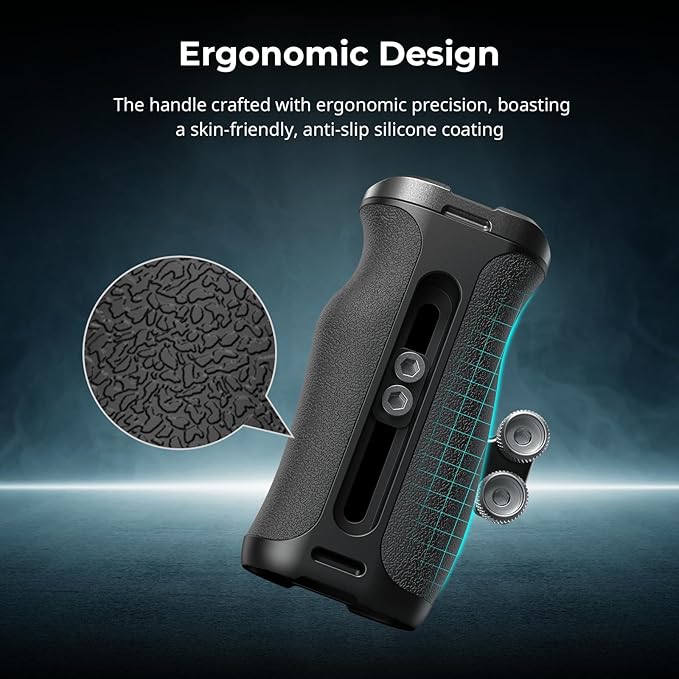 SmallRig Mini Side Handle with 1/4" -20 Screws for Camera Cage, Up and Down Adjustable, for Left or Right Hand, Ergonomic Camera Handle with Built-in Cold Shoe and Threaded Hole - 4756