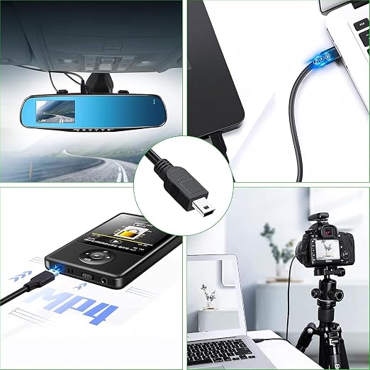 Replacement USB Data Transfer &amp Charging Cable for Canon Cameras – Compatible with IFC-200U IFC-300PCU IFC-400PCU – Supports PowerShot A/SD Series EOS Rebel XT-T5i 60D 70D 5D Mark II 7D