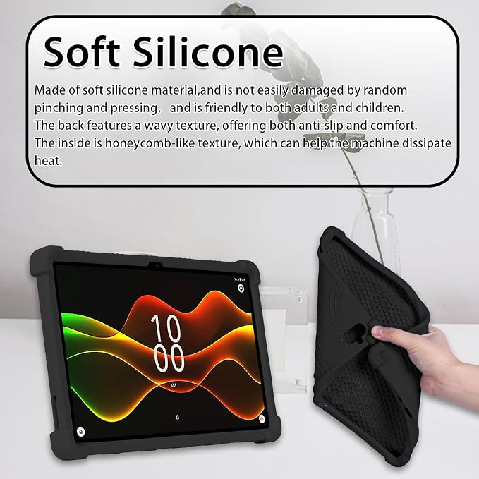 ATOOZ for Boost Celero 5G Tablet Case 10.95 Inch 2025Soft Silicone Shockproof Kids Case for Celero 5G Tablet 11 Inch with PC Stand (Black)