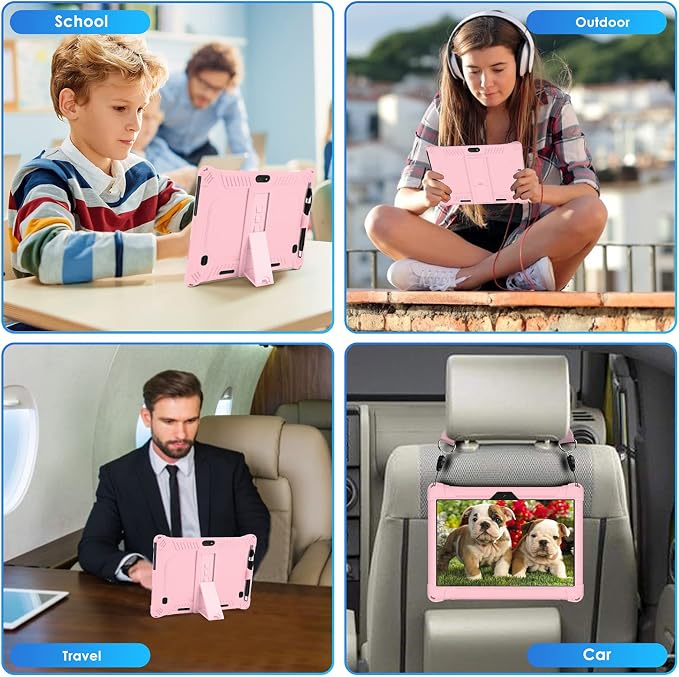 DETUOSI Case for YELLYOUTH 10.1 Tablet Soft Silicone Lightweight Case Compatible with Dragon Touch Notepad K10 ZONKO 10.1 Beyond Tab 10.1 with Stylus Pen and Shoulder Strap Black