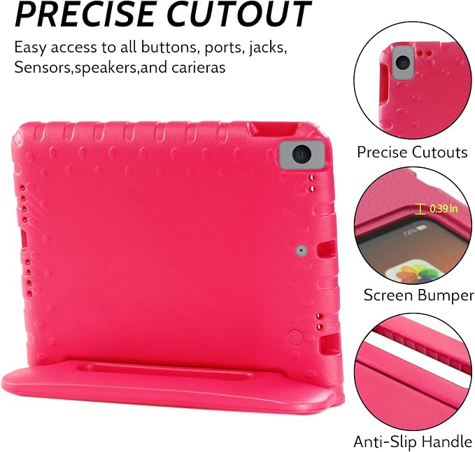 Dteck Kids Case for iPad 10.2 - Shockproof Rugged EVA Handle Stand Child Proof Case for iPad 9/8/7 Generation Black