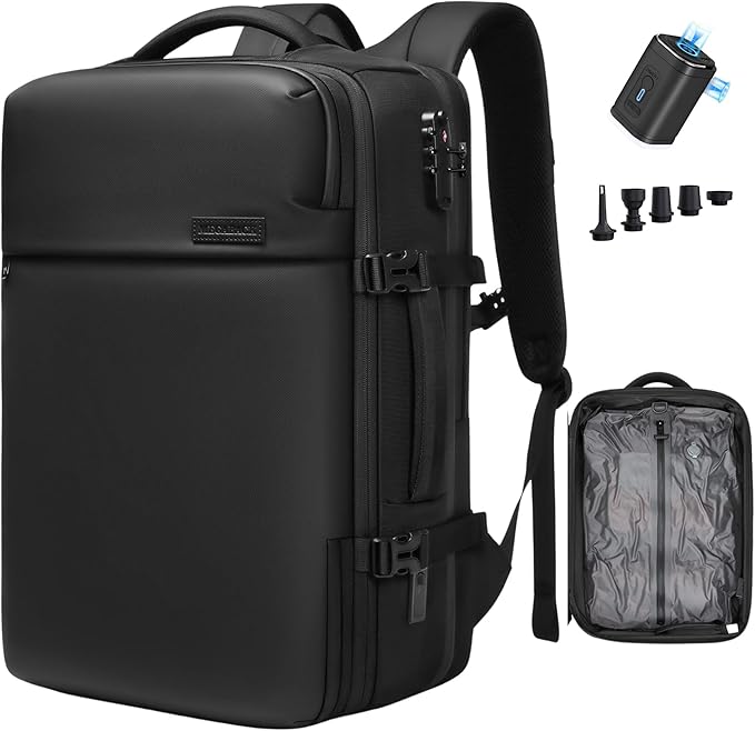 MEGABACK 70L Vacuum Travel Backpack, TSA Lock, Charging Port, Waterproof
