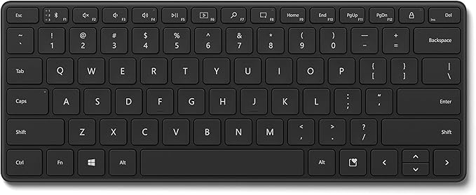 Microsoft Designer Compact Keyboard - Matte Black. Standalone Wireless Bluetooth Keyboard. Compatible with Bluetooth Enabled PCs/Mac
