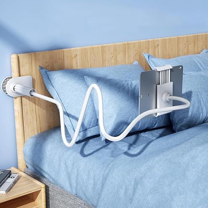 360-Degree Rotating Tablet Stand Adjustable Phone and Tablet Holder for Desk Flexible Mount for Home and Office Use