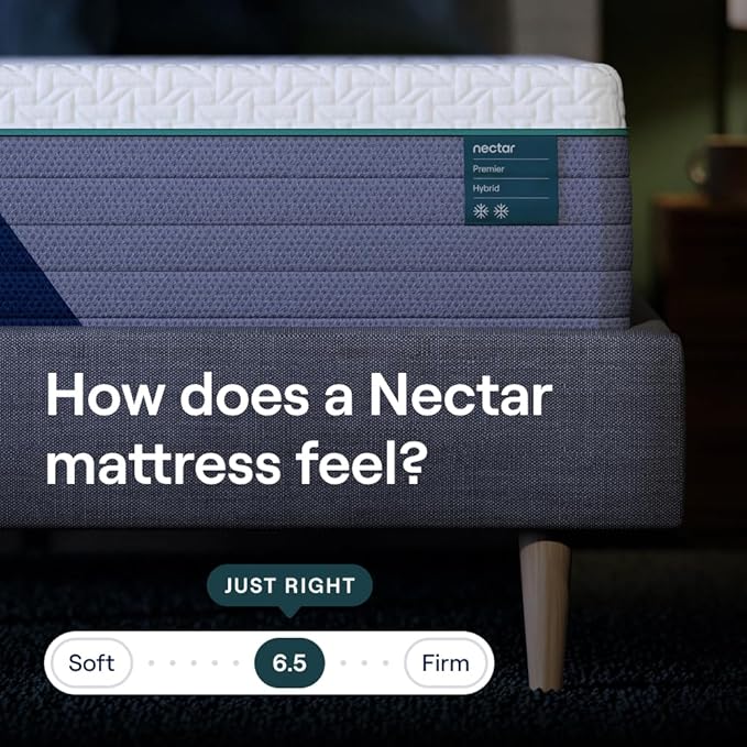 Nectar Premier Hybrid 13” Cal King Mattress - Medium Firm - Memory Foam & Innerspring Coils - Cooling Upgrade - 2” Pressure Relief Layer - Mattress in a Box - 365-Night Trial & Forever Warranty