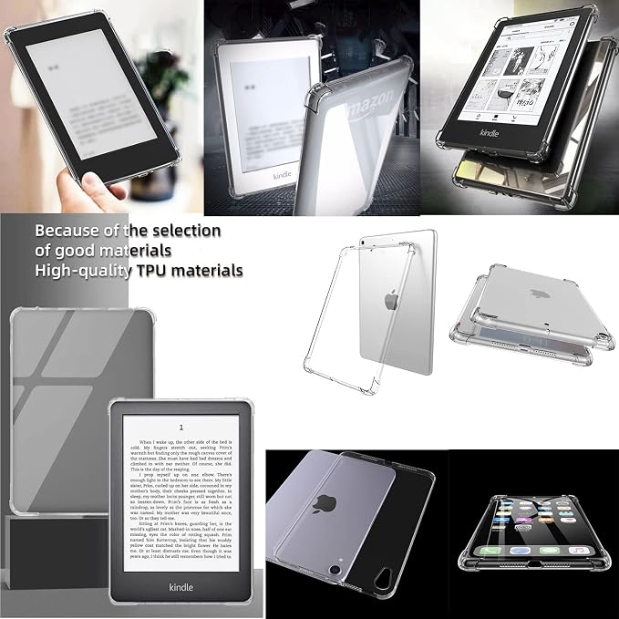 Clear Case for All-New Amazon Kindle Fire Max 11 Tablet (13th Generation 2023 Release) 11 Slim Lightweight Shell Transparent Soft TPU Back Shockproof Crystal Reinforced Corner Cover Clear