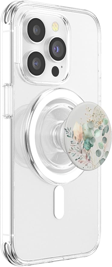 Botanical Watercolor Eucalyptus Leaves Green Blossom Flowery PopSockets Adhesive PopGrip