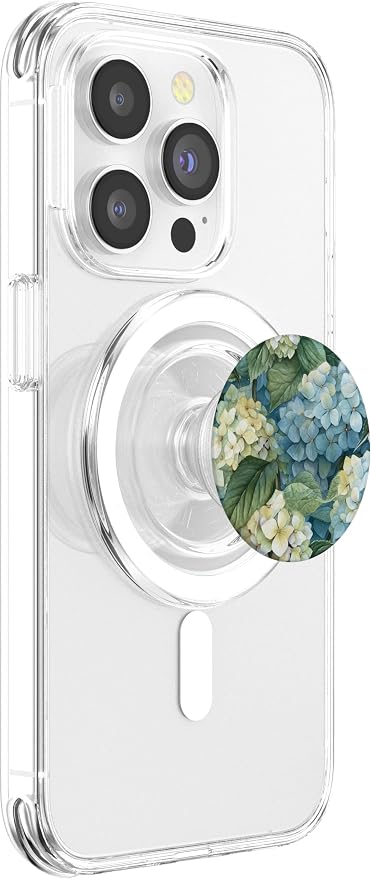 Hydrangea Watercolor Wildflower Pattern Graphic PopSockets PopGrip for MagSafe