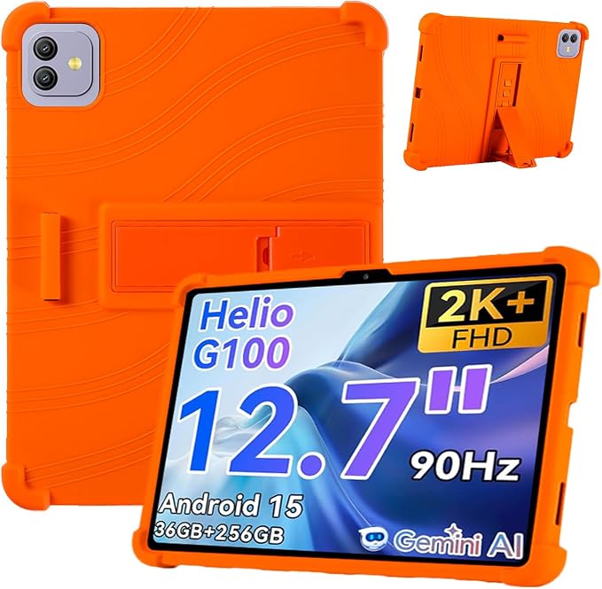 Case for Blackview Link 8 12.7-Inch Tablet – Shockproof Silicone Protective Cover with Kickstand Drop-Resistant Business Style (Black)