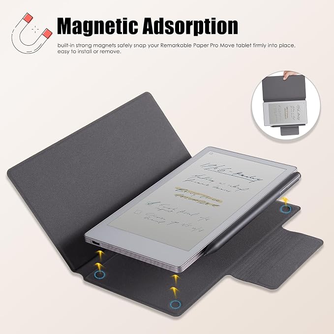 Case for 7.3 Remarkable Paper Pro MovePU Leather Magnetic Cover | PU Leather Protective CoverPen Buckle DesignSlim &amp Thin Lightweightwith Auto Sleep/Wake Dark Blue