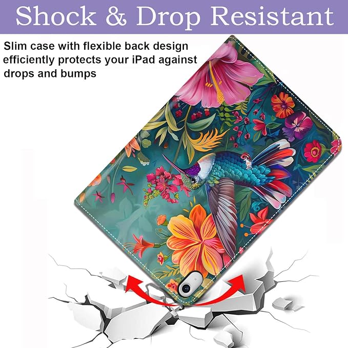 Case for iPad (A16) 11th Generation 11 Inch 2025 / iPad 10th Generation 10.9 Inch 2022 Ultra-Thin Multi-Angle Protective Cover with Auto Sleep/Wake A Dark Horse