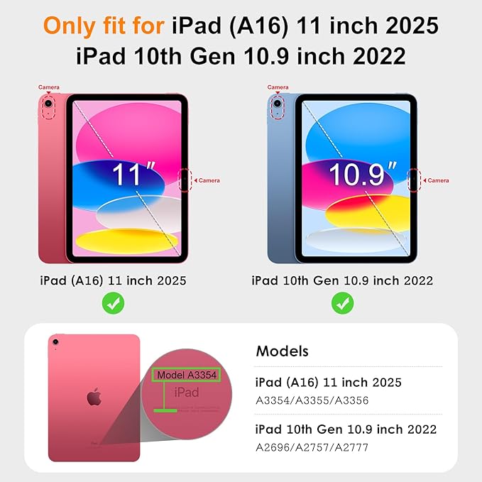 DTTO for iPad (A16) 11th Generation 11-inch &amp 10th Gen Case Brown | Premium Leather Business Cover with Pencil Holder Hand Strap &amp Pocket Corner Protection Auto Sleep/Wake for Work &amp