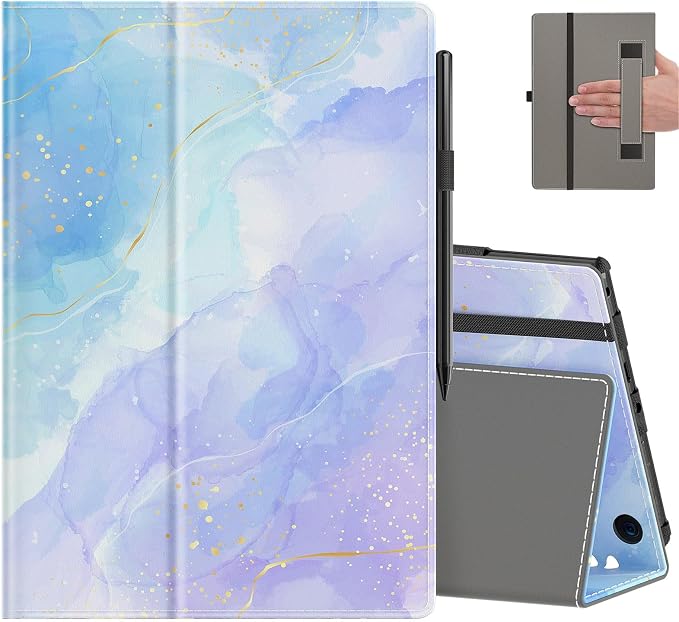Case for All-New Amazon Fire HD 10 Tablet (13th/11th Generation 2023/2021 Release) 10.1 - Slim Folding Stand Cover with Auto Wake/Sleep Hand Strap &amp Stylus Pen Holder Black Cat