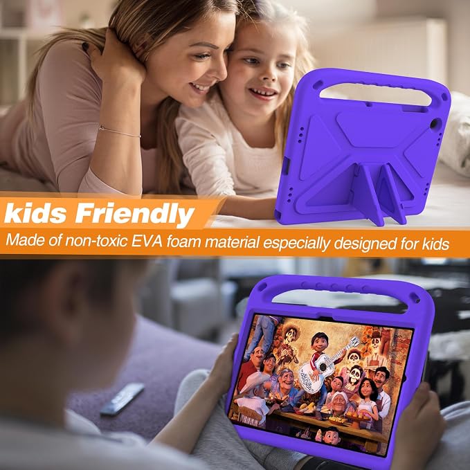 Galaxy Tab A9+ Case Kids Friendly EVA Rubber Stand Handle Grip Shockproof Protective Lightweight Cute Case Cover for Galaxy Tab A9 Plus 11 SM-X210 X215 X217 - Black