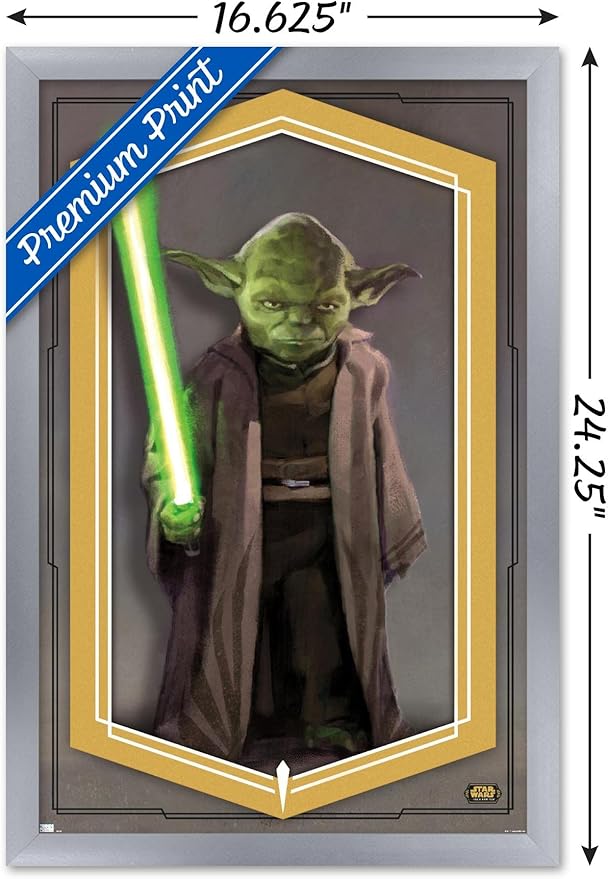 Trends International Star Wars: The High Republic - Yoda Wall Poster, 14.725" x 22.375", Silver Framed Version