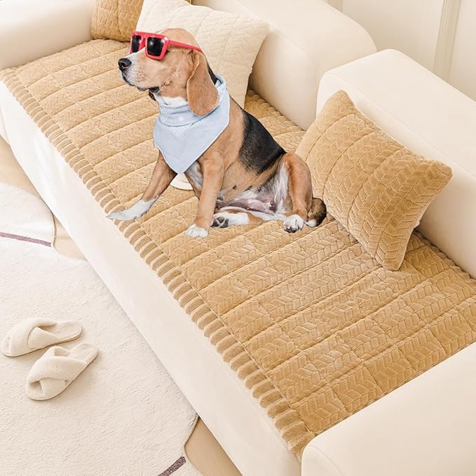 Sofa Cover Fuzzy Couch Cover for Pet, Couch Covers for Dogs Washable Non-Slip Sofa Slipcover Cushion Protector Pets Friendly Mat Bed
