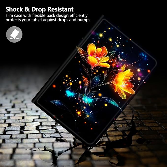 Case for Amazon Fire 7 Tablet 2019/2017 Release 9th/7th Generation PU Leather Smart Protective Cover with Auto Sleep/Wake for Fire 7 2019Dog Wearing Witch Hat Pumpkin