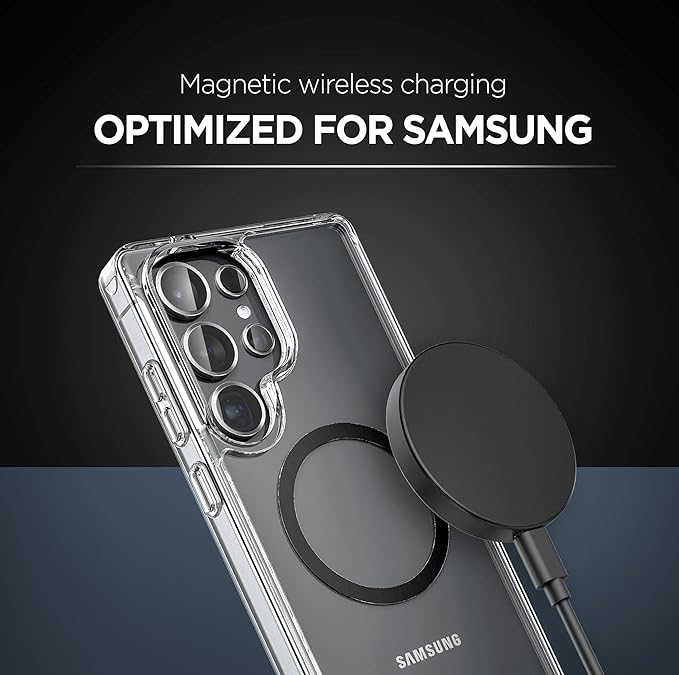 Galvanox Magnetic Wireless Charger for Samsung 25W Fast Charging Pad with 30W PPS USB-C Wall Adapter Removable USB-C Cable LED Charging Indicator Compatible with Galaxy S Series (10 Feet)