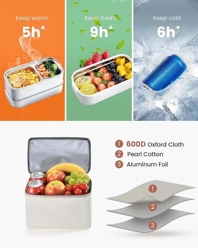 LOVEVOOK Lunch Backpack for Women, 17 Inch Laptop Bag with Insulated Cooler Lunch Box, Work Backpack for Teacher Nurse, Travel Backpack Lunch Bag for Camping Picnic Daily Use