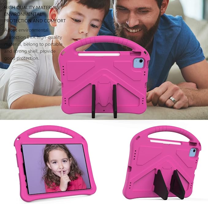 Dteck Kids Case for iPad 10.2 - Shockproof Rugged EVA Handle Stand Child Proof Case for iPad 9/8/7 Generation Black