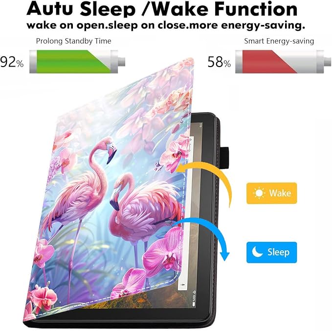 Case for Amazon Kindle Fire HD 8/Fire HD 8 Plus Tablet (12th/10th Generation 2024/2022/2020 Release) - PU Leather Folio Cover with Smart Auto Wake/Sleep Bald Eagle