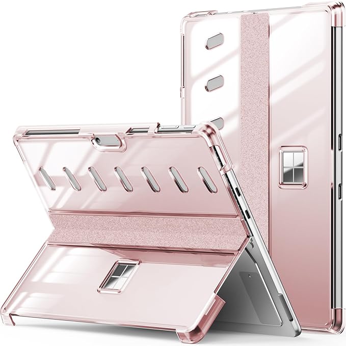 INFILAND Clear Case for Microsoft Surface Pro 11 Edition / 10/9-13 Inch - Crystal Clear Hard PC Shell Anti-Scratch Protective Cover Compatible with Type Cover Keyboard (Crystal Black)