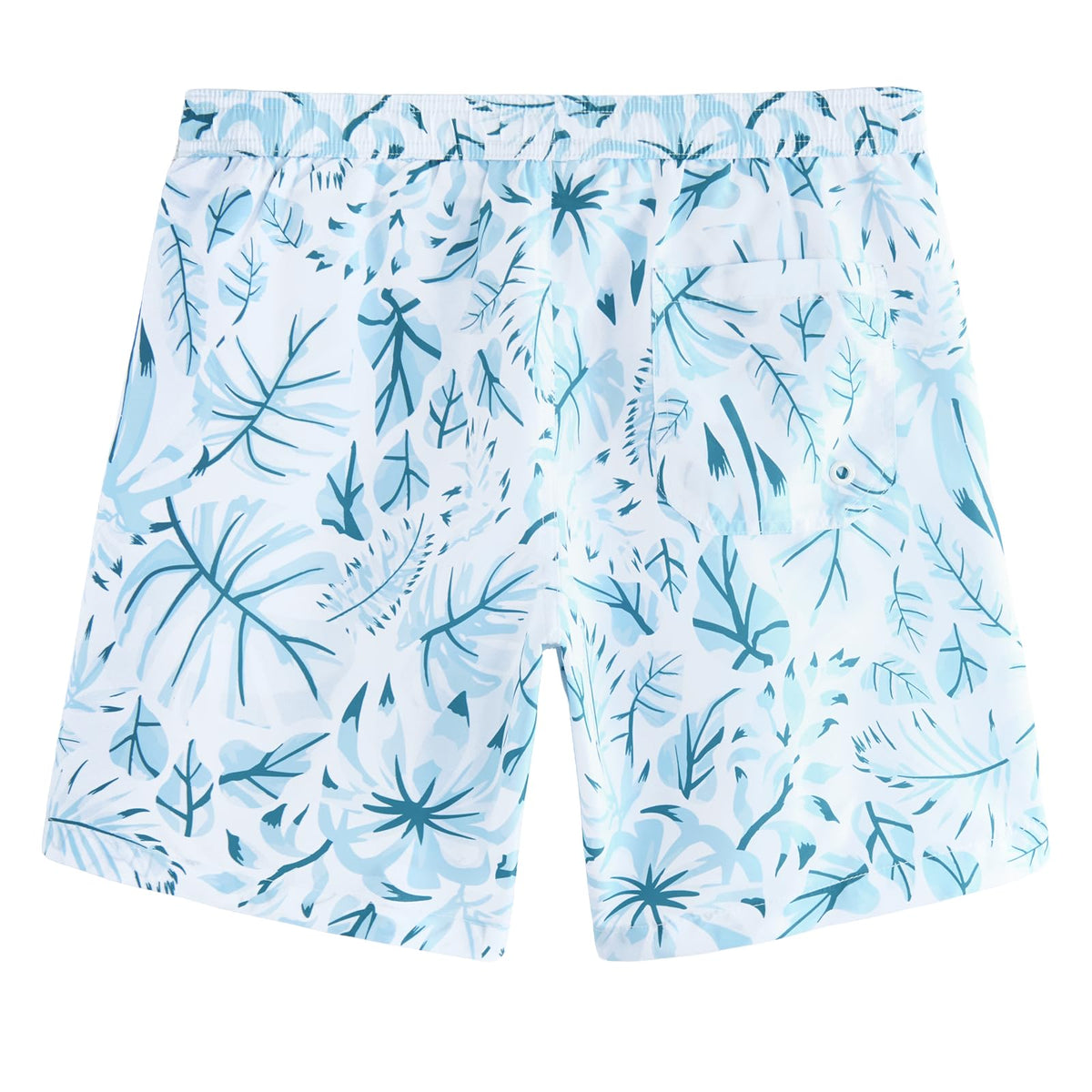 maamgic Mens Swim Trunks Quick Dry Swim Shorts with Mesh Lining Funny Swimwear Bathing Suits 7inch Veined Leaves Blue Large