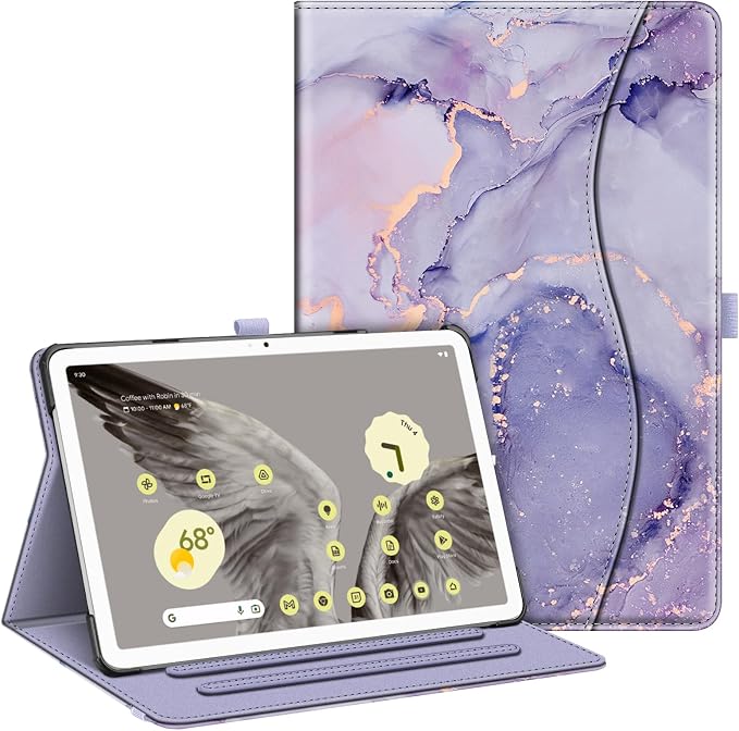 Fintie Case for Google Pixel Tablet 11 inch 2023 Multi-Angle Viewing | Protective Stand Cover with Pocket &amp Pencil Holder Compatible with Charging Speaker Dock Blossom