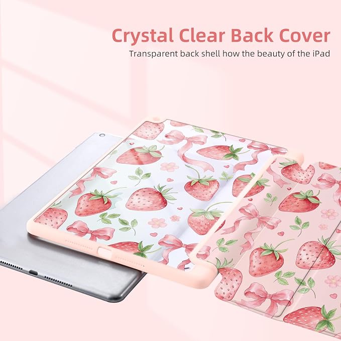 Joyland Leopard Print for iPad 10th Generation Case 10.9 inch 2022/iPad (A16) 11th Gen 11 2025Built-in Pencil Holder with Shockproof Cover Clear Transparent Back Shell Auto Wake/SleepBlack