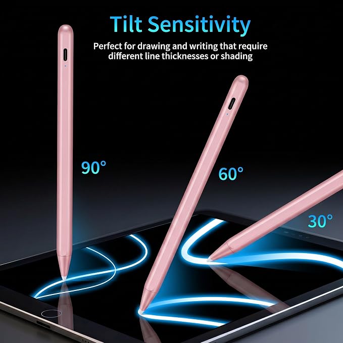 QLAYA iPad 10th/9th Generation Pencil with Palm Rejection Fast Charging | Magnetic Stylus Pen for Apple iPad A16-6th iPad Mini 5-7th iPad Air 5th/4th/M2/M3/M4 iPad Pro 11/12.9/13/M4/M5 White